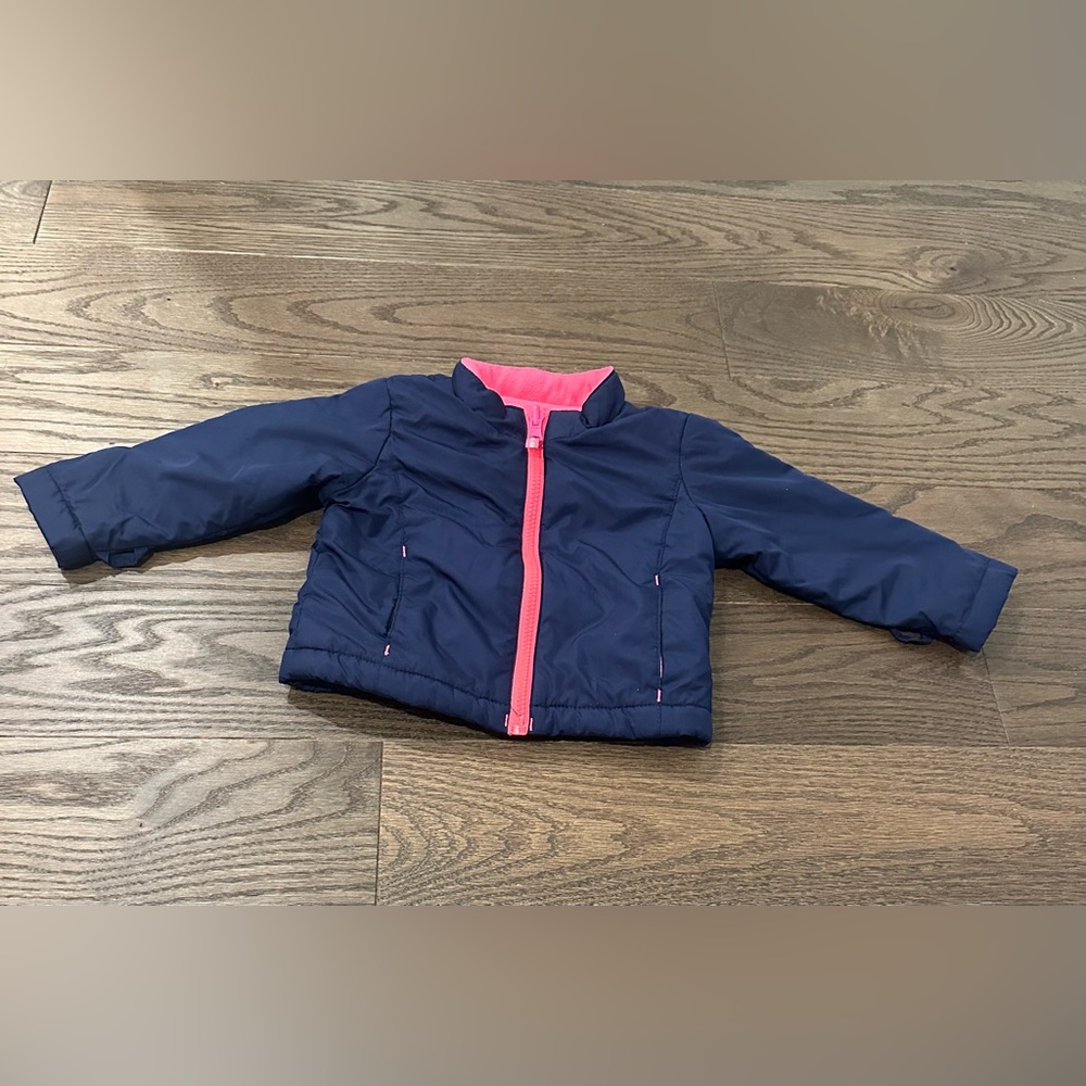 Cat & Jack Girls Fleece Lined Jacket Size 18 Months Blue Pink